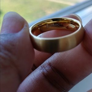 SZ 8 Men's Band Tungsten Gold Engraved "Forever"